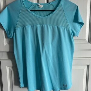 Under Armour Women's Light Blue Short Sleeve Tee Heat Gear
